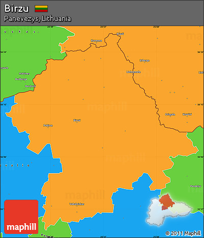 Political Simple Map of Birzu