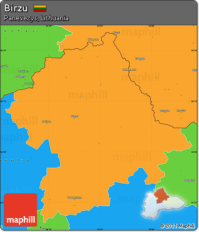 Political Simple Map of Birzu