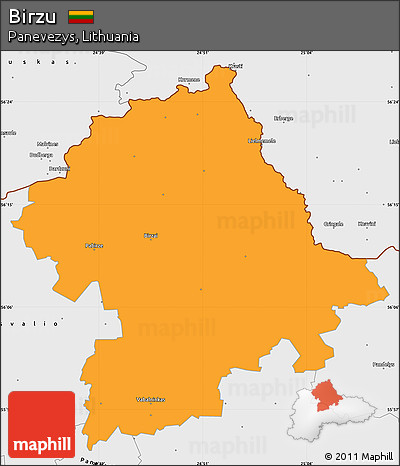Political Simple Map of Birzu, single color outside, borders and labels