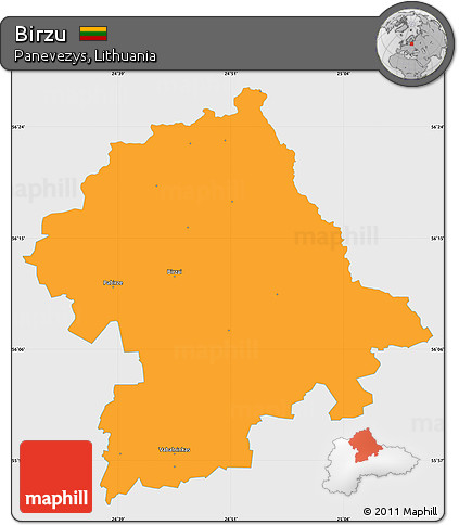Political Simple Map of Birzu, single color outside