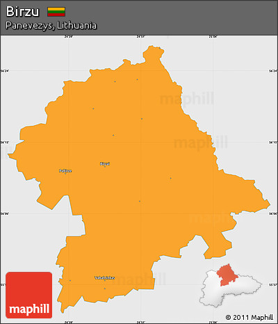 Political Simple Map of Birzu, single color outside