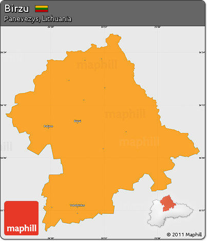 Political Simple Map of Birzu, single color outside