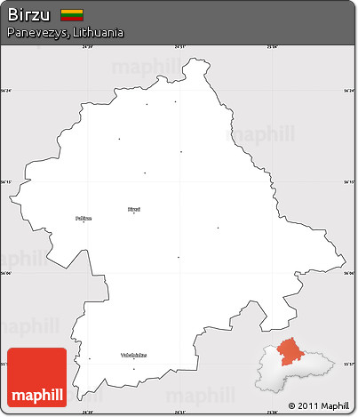 Silver Style Simple Map of Birzu, cropped outside