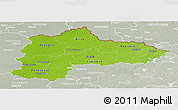 Physical Panoramic Map of Panevezys, lighten, semi-desaturated