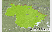 Physical 3D Map of Rokiskio, semi-desaturated