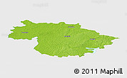 Physical Panoramic Map of Rokiskio, single color outside