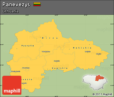 Savanna Style Simple Map of Panevezys, single color outside