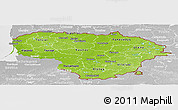 Physical Panoramic Map of Lithuania, lighten, desaturated