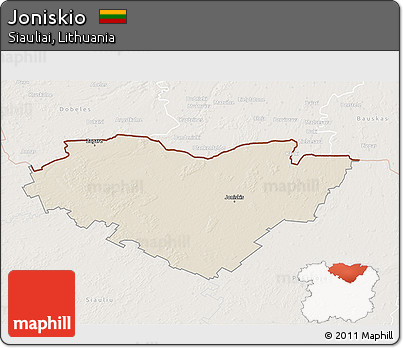 Shaded Relief 3D Map of Joniskio, lighten