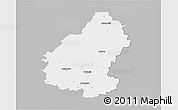 Gray 3D Map of Pakruojo, single color outside