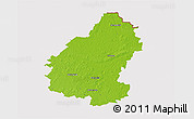 Physical 3D Map of Pakruojo, cropped outside