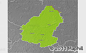 Physical 3D Map of Pakruojo, desaturated