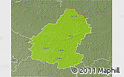 Physical 3D Map of Pakruojo, semi-desaturated