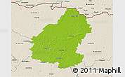 Physical 3D Map of Pakruojo, shaded relief outside
