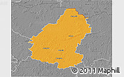 Political 3D Map of Pakruojo, desaturated