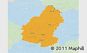 Political 3D Map of Pakruojo, lighten