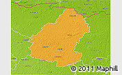 Political 3D Map of Pakruojo, physical outside