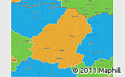 Political 3D Map of Pakruojo