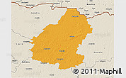Political 3D Map of Pakruojo, shaded relief outside