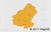 Political 3D Map of Pakruojo, single color outside