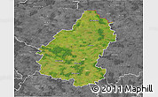 Satellite 3D Map of Pakruojo, desaturated