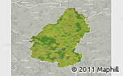 Satellite 3D Map of Pakruojo, lighten, semi-desaturated
