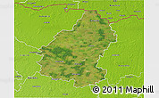 Satellite 3D Map of Pakruojo, physical outside