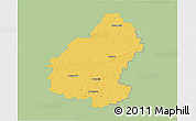 Savanna Style 3D Map of Pakruojo, single color outside