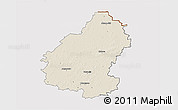 Shaded Relief 3D Map of Pakruojo, cropped outside