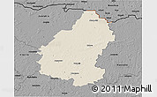 Shaded Relief 3D Map of Pakruojo, darken, desaturated