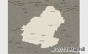 Shaded Relief 3D Map of Pakruojo, darken