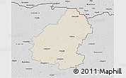 Shaded Relief 3D Map of Pakruojo, desaturated