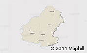 Shaded Relief 3D Map of Pakruojo, single color outside