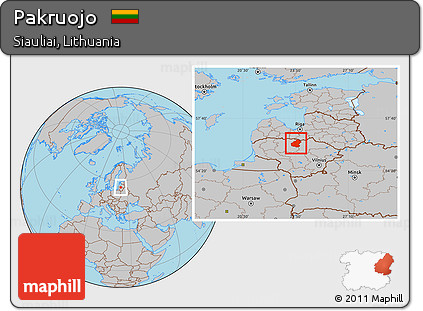 Gray Location Map of Pakruojo