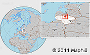 Gray Location Map of Pakruojo, highlighted country, within the entire country