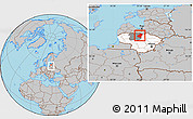 Gray Location Map of Pakruojo, highlighted country, highlighted parent region, within the entire country