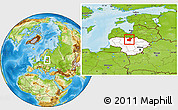 Physical Location Map of Pakruojo, highlighted country