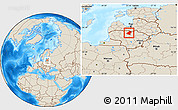 Shaded Relief Location Map of Pakruojo, within the entire country