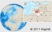 Shaded Relief Location Map of Pakruojo, highlighted country, highlighted parent region