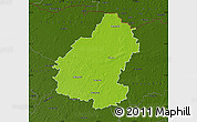 Physical Map of Pakruojo, darken