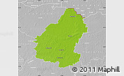 Physical Map of Pakruojo, lighten, desaturated