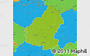 Physical Map of Pakruojo, political outside