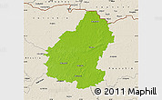 Physical Map of Pakruojo, shaded relief outside