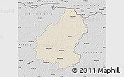 Shaded Relief Map of Pakruojo, desaturated