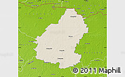 Shaded Relief Map of Pakruojo, physical outside