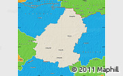 Shaded Relief Map of Pakruojo, political outside