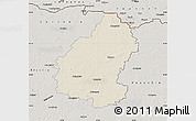 Shaded Relief Map of Pakruojo, semi-desaturated
