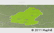 Physical Panoramic Map of Pakruojo, semi-desaturated
