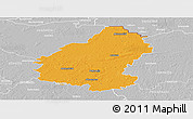 Political Panoramic Map of Pakruojo, lighten, desaturated