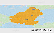 Political Panoramic Map of Pakruojo, lighten